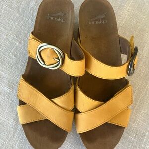 Dansko Women's Mustard Sandals with Buckle